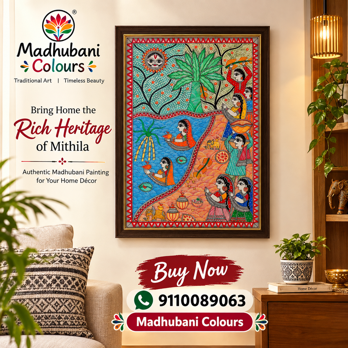 Chhath Puja Madhubani Painting – Traditional Mithila Folk Art