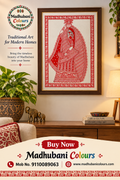 Traditional Madhubani Woman Painting – hand-painted folk art from Bihar, India